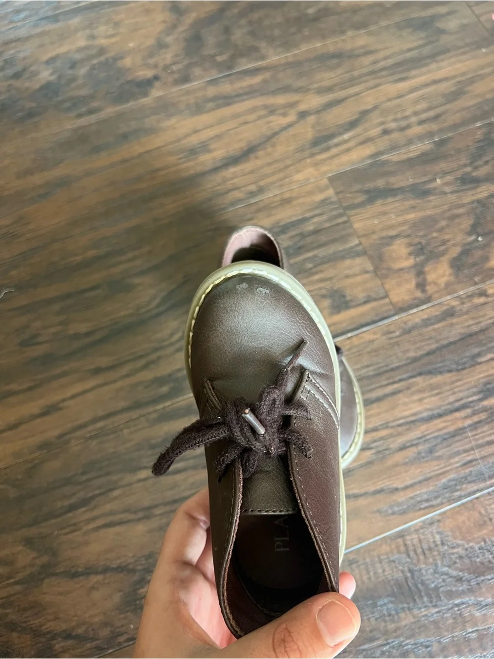 The Children’s Place Brown Lace-Up Toddler Boy Boots Formal Fall Shoes